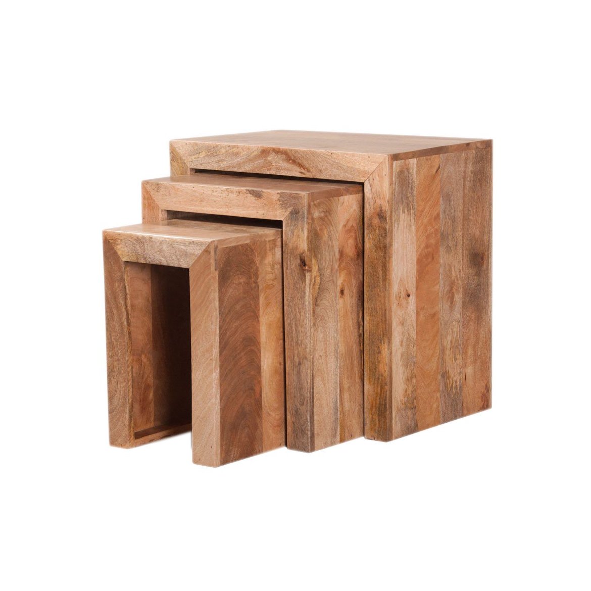 Levně Odkládací stolky 3 ks Hina z mangového dřeva
