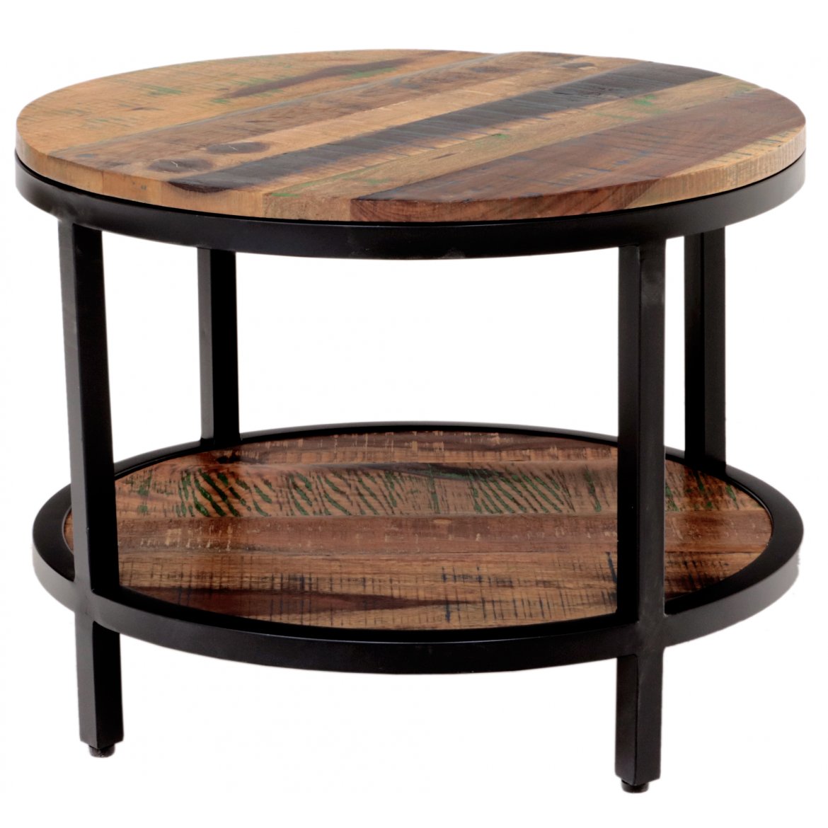 Levně Kulatý konferenční stolek Retro 60x45x60 z recyklovaného mangového dřeva